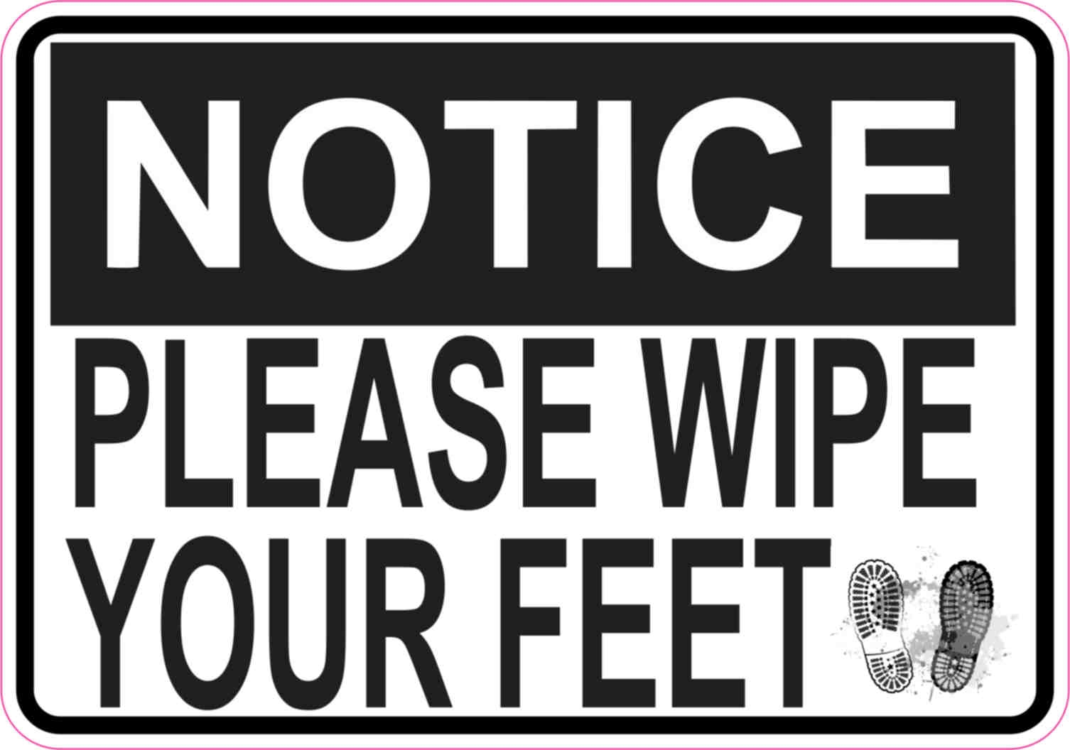 5in X 3 5in Prints Please Wipe Your Feet Magnet Vinyl Signs 