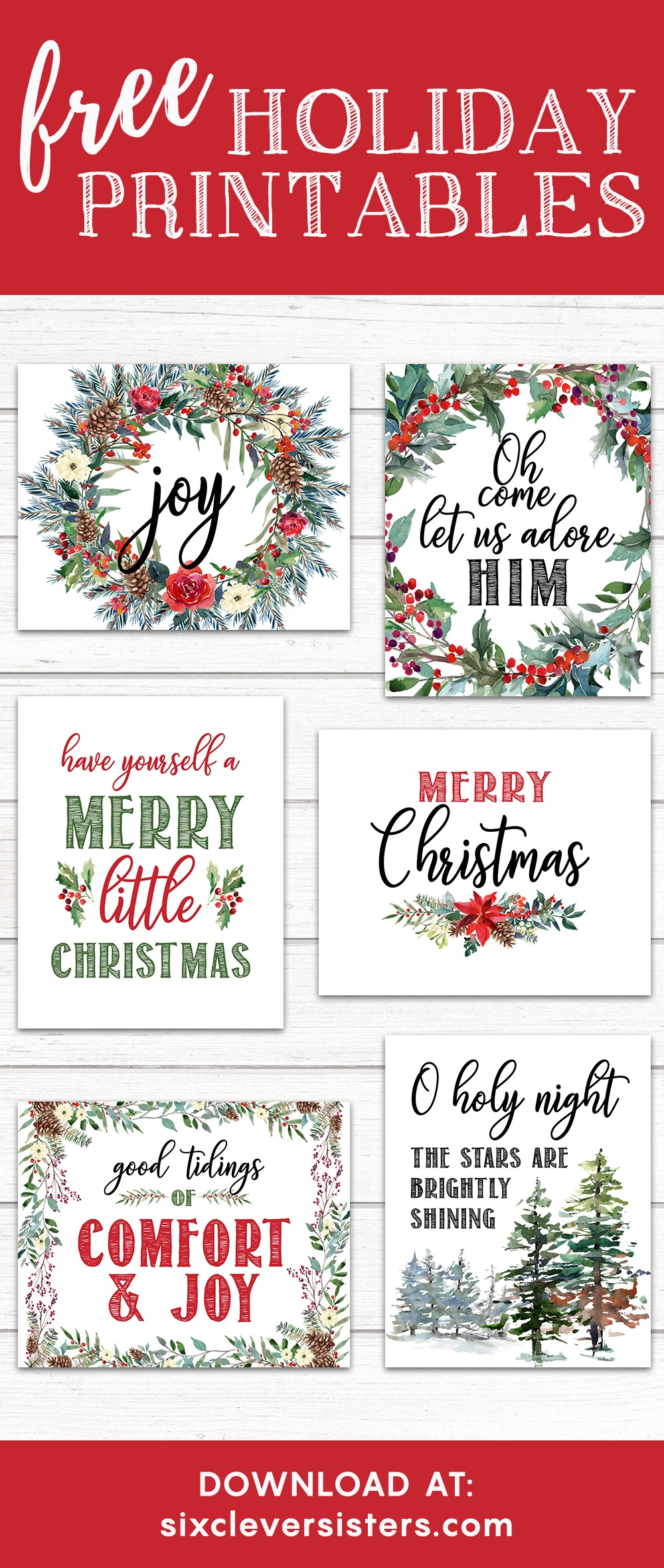 6 FREE Printable Christmas Signs Six Clever Sisters 6 FREE Printable Christmas Signs Six Clever Sisters