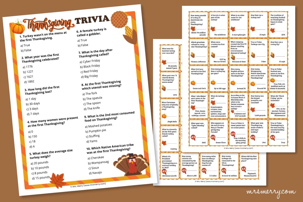 Free Printable November Trivia