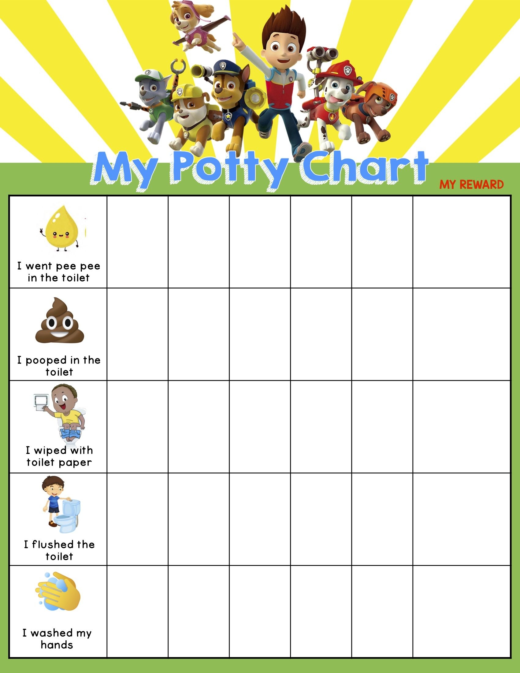 7 Potty Training Chart Ideas Potty Training Chart Potty 