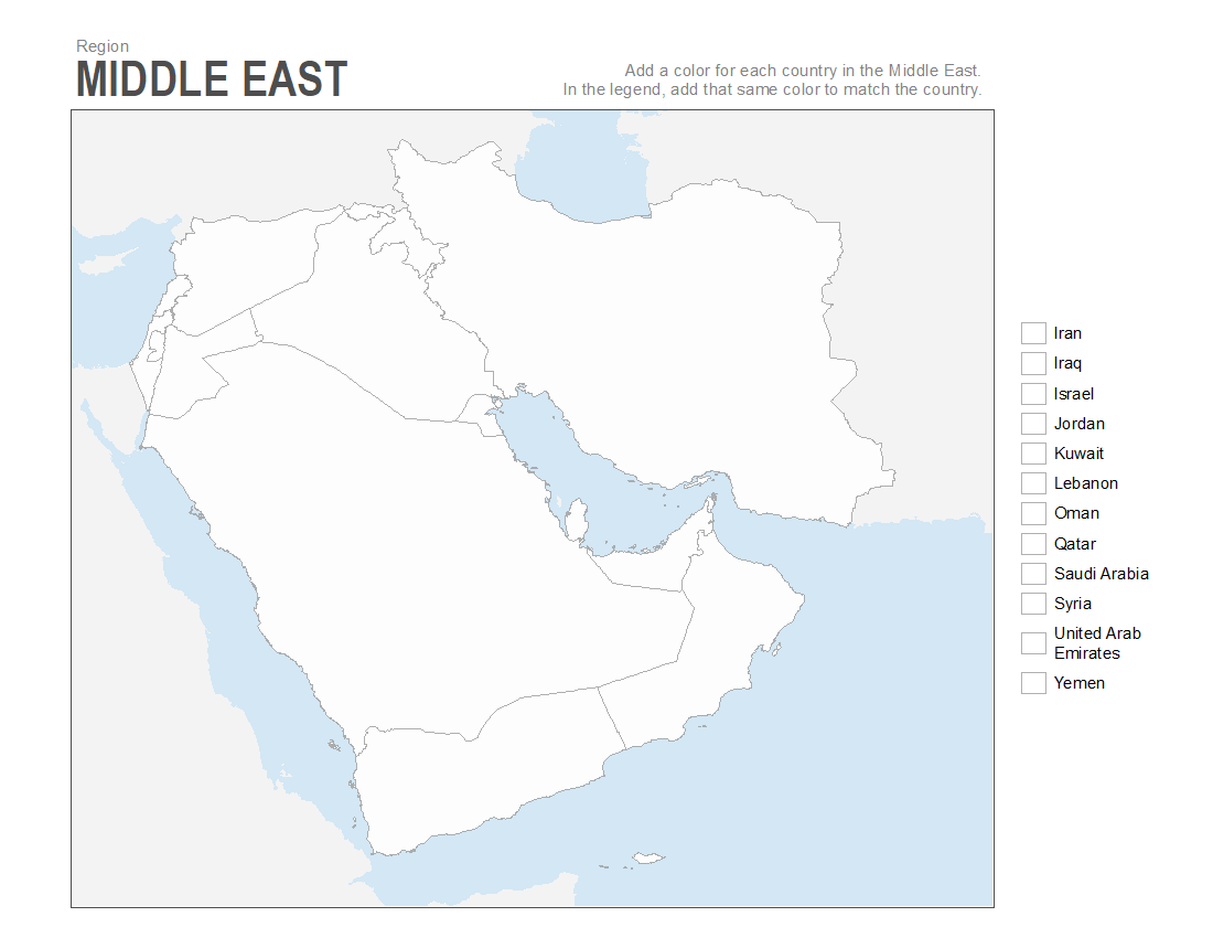 Middle East Map Quiz Printable