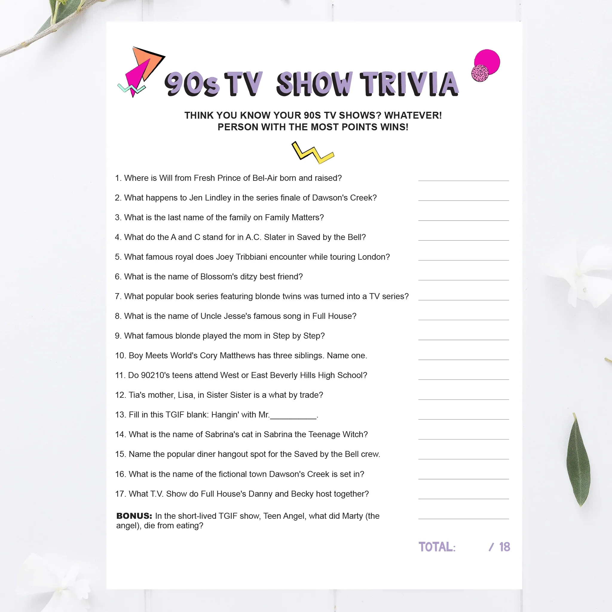 Printable Tv Trivia Questions