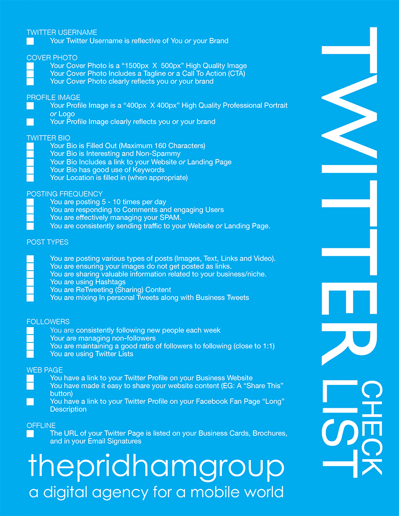 Printable List Of Twitter Followers