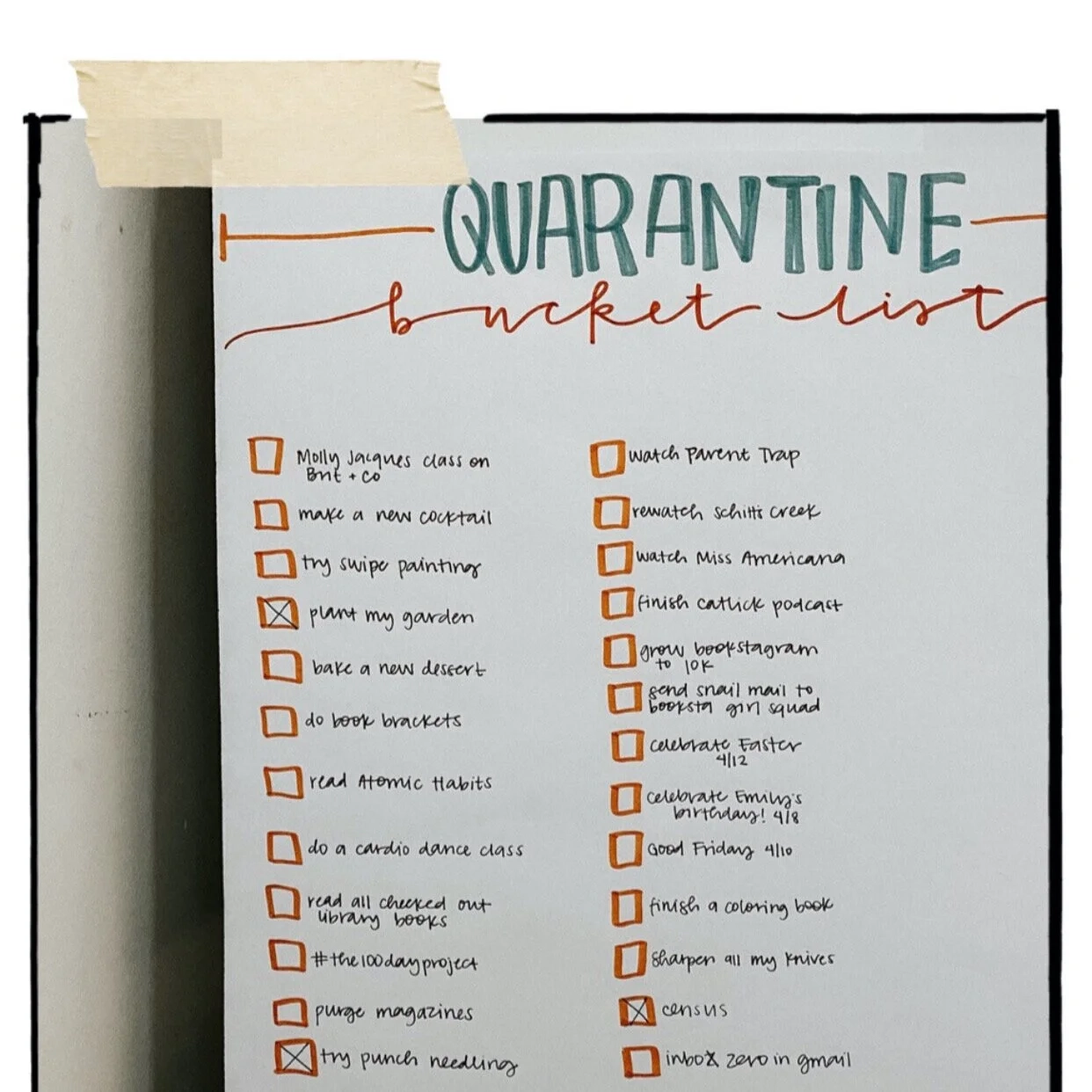 A Quarantine Bucket List 50 Ideas A Free Printable Rachel A Dawson