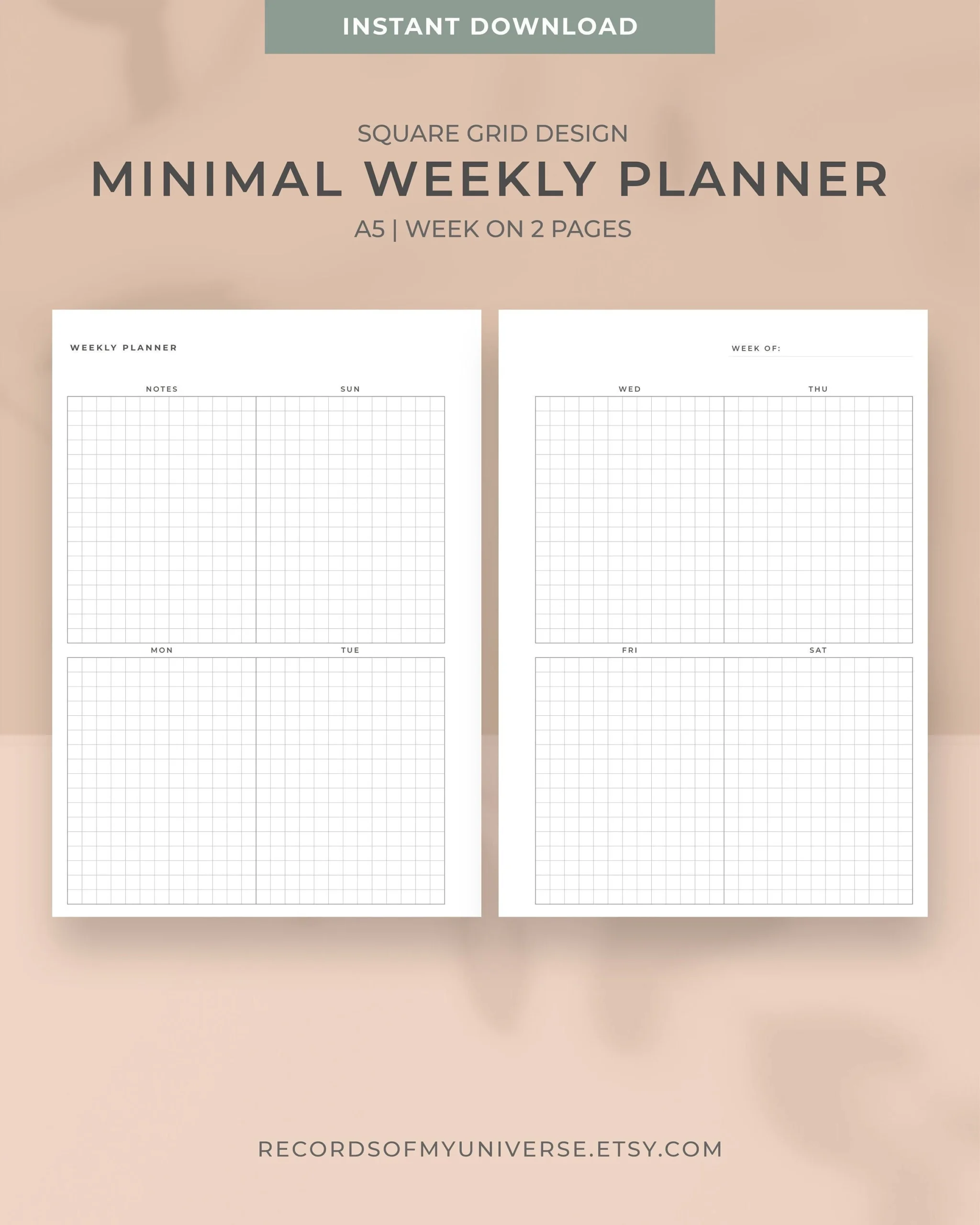 Printable Planner Squares With Lines