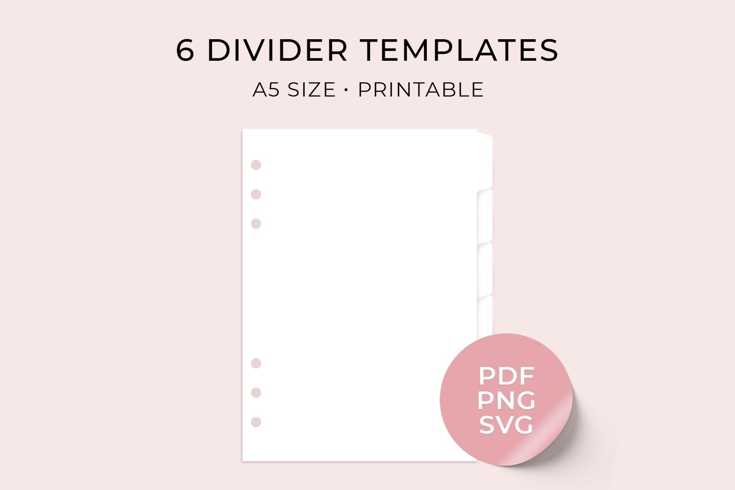 Printable A5 Planner Dividers