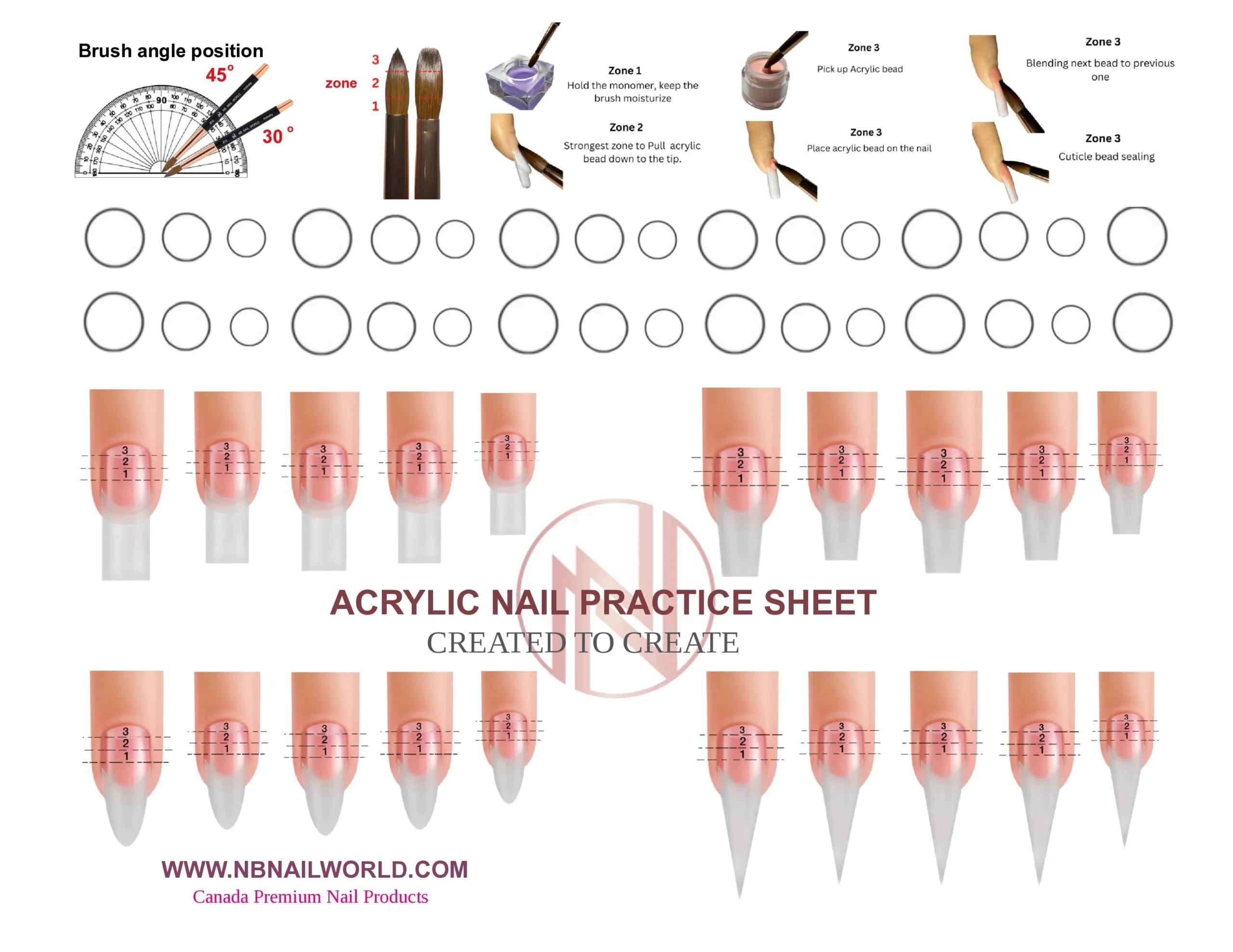 Acrylic Nail Practice Sheet Acrylic Nail Practice Sheet