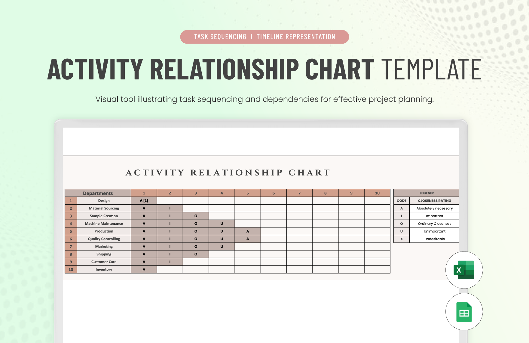 Activity Relationship Chart Template In Excel Google Sheets 