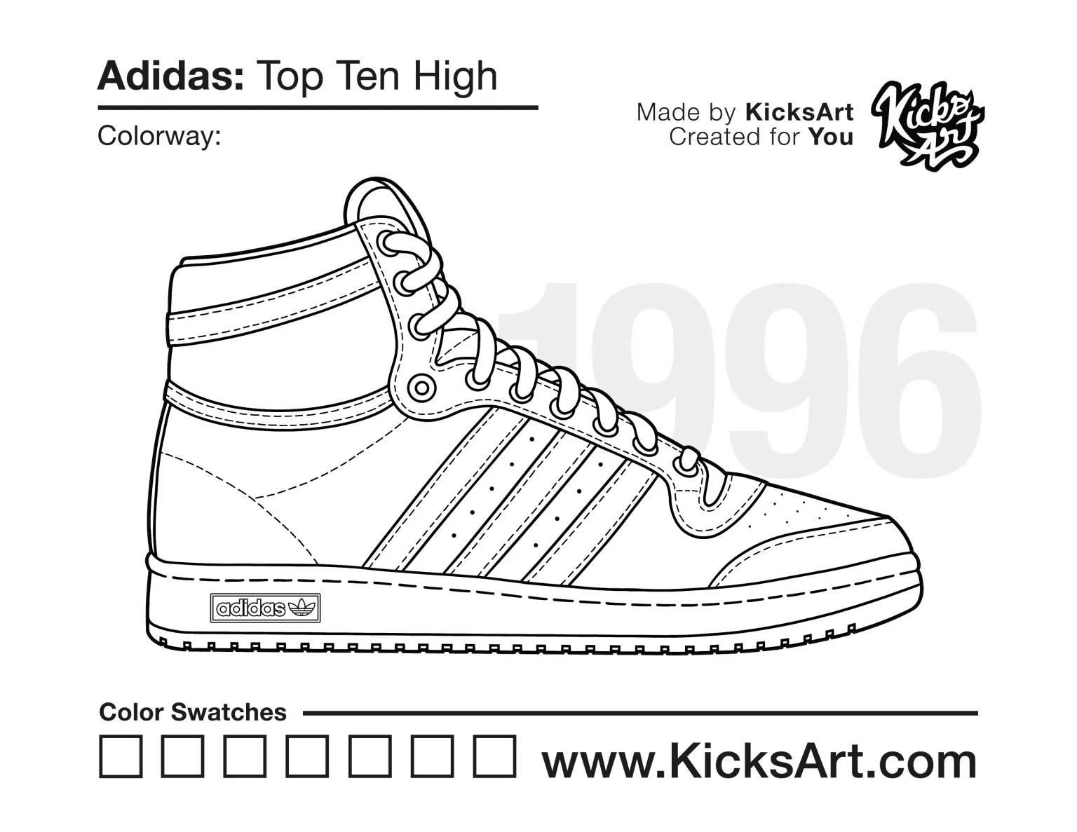 Adidas Superstar Printable Coloring Sheet