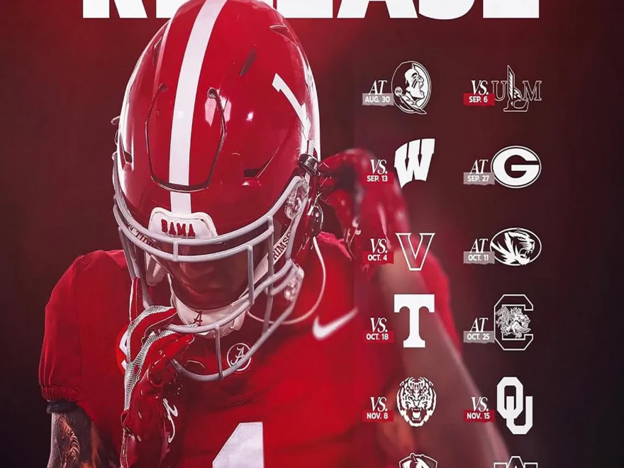 Alabama Football Schedule Etsy