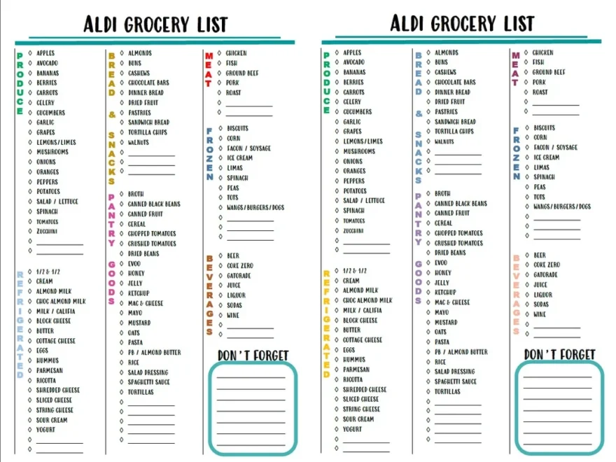 Aldi Grocery List The List Is Grouped Like The Items In Our Store R Aldi