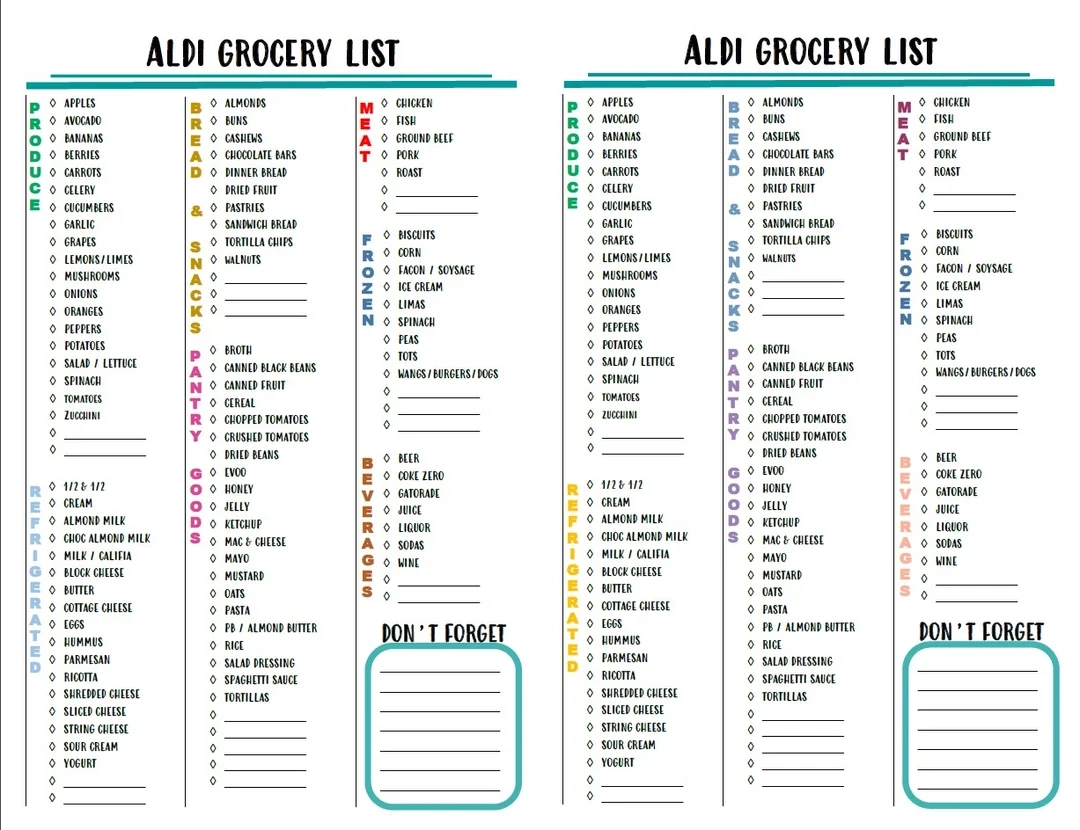 Aldi Grocery List The List Is Grouped Like The Items In Our Store R Aldi