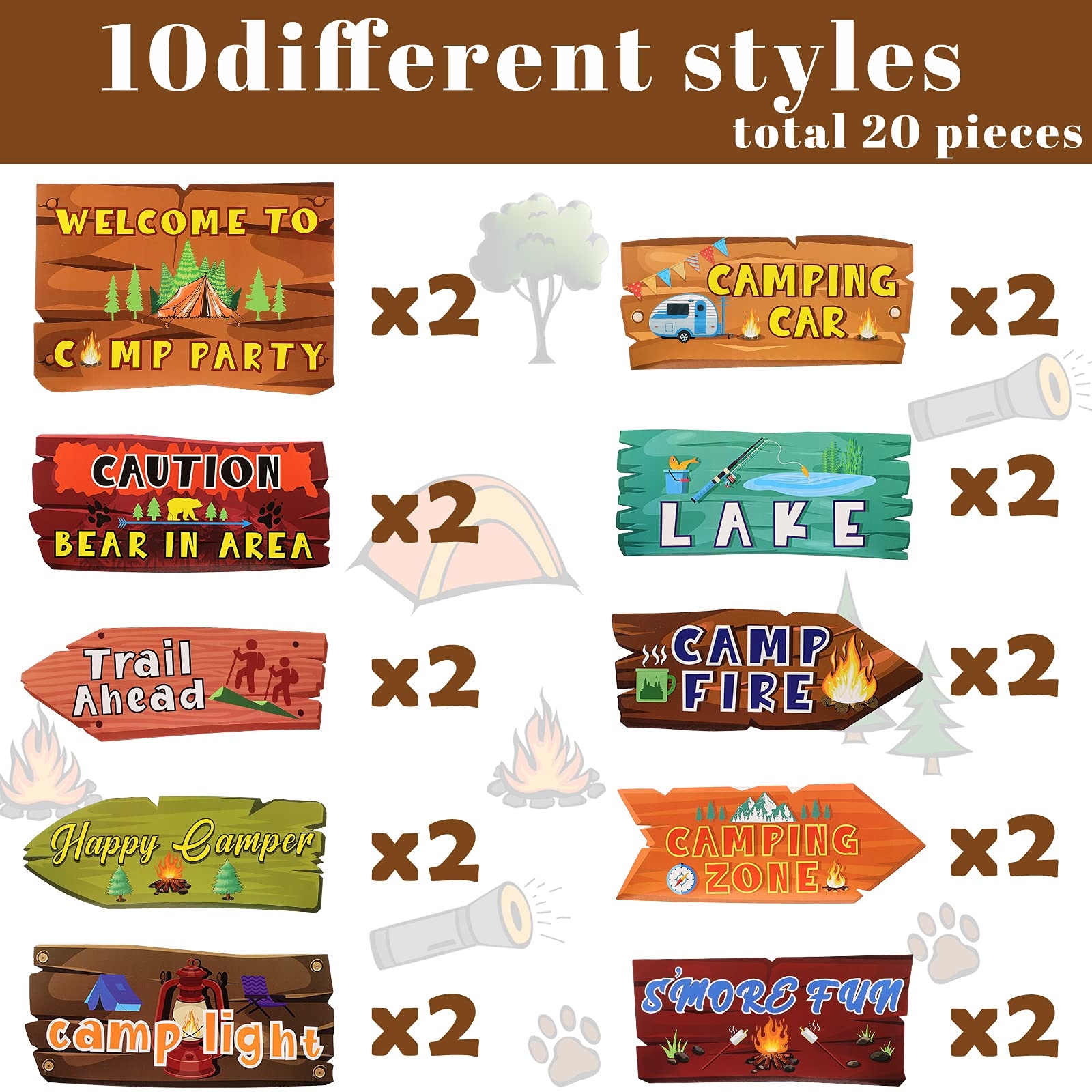 Amazon Camping Party Sign Camping Party Themed Directional 