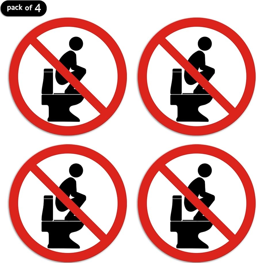 No Squatting On Toilet Sign Printable No Squatting On Toilet Sign Printable
