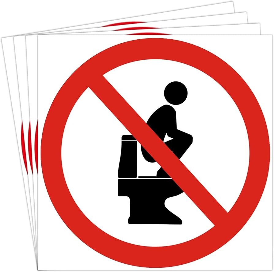Amazon DealzEpic No Squatting On The Toilet Sign Self Amazon DealzEpic No Squatting On The Toilet Sign Self