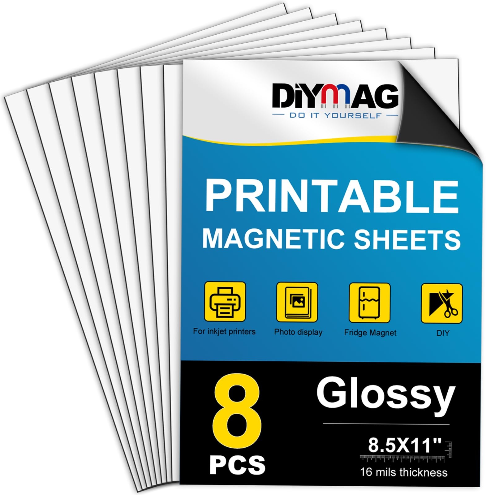 Amazon DIYMAG Printable Magnetic Sheets 8Pcs 8 5 X 11 Inch Flexible Magnet Sheets Glossy Non Adhesive Magnetic Paper For Inkjet Printer Photo DIY Crafts Office Products Amazon DIYMAG Printable Magnetic Sheets 8Pcs 8 5 X 11 Inch Flexible Magnet Sheets Glossy Non Adhesive Magnetic Paper For Inkjet Printer Photo DIY Crafts Office Products