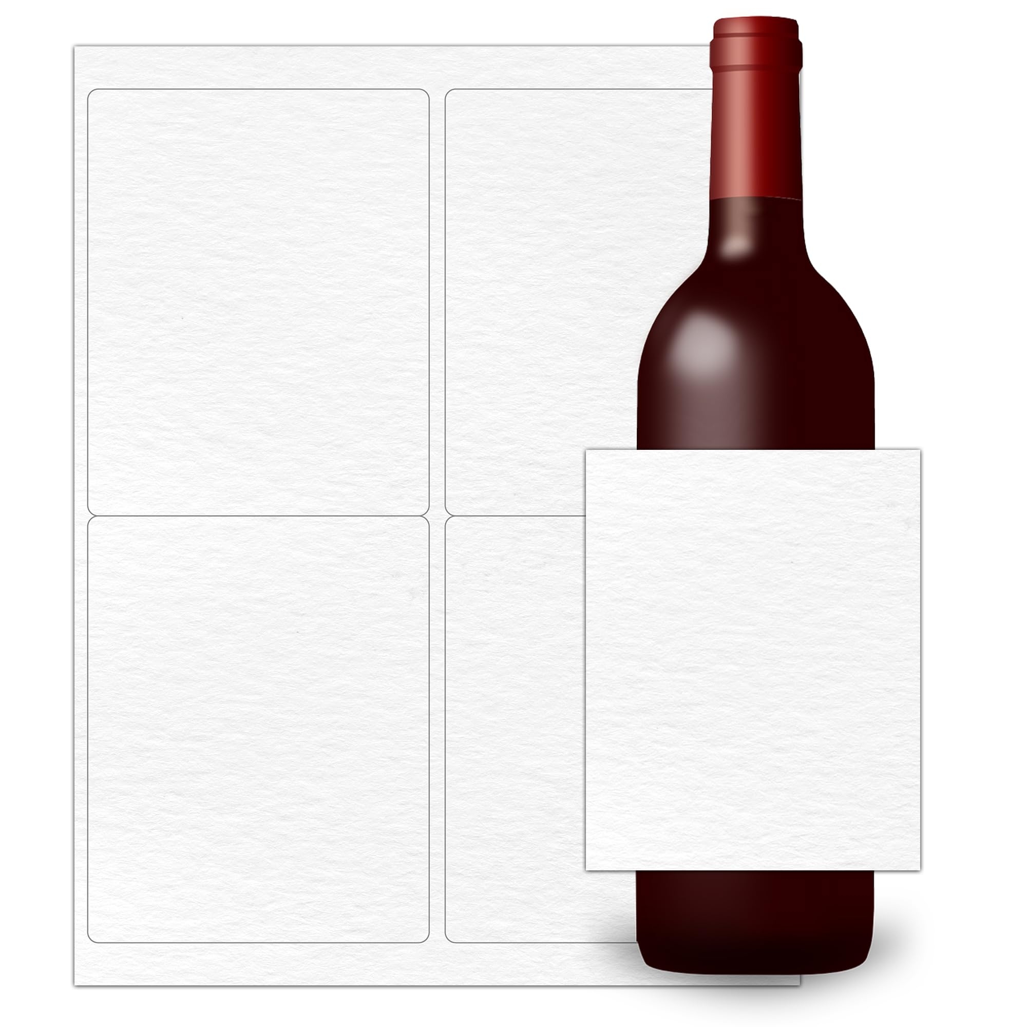 Amazon Mr Label Printable White Textured Paper Wine Bottle 