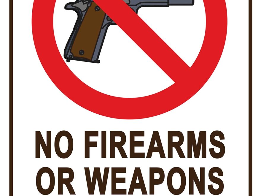 Amazon NO Firearms OR Weapons Allowed ON This Property Sign