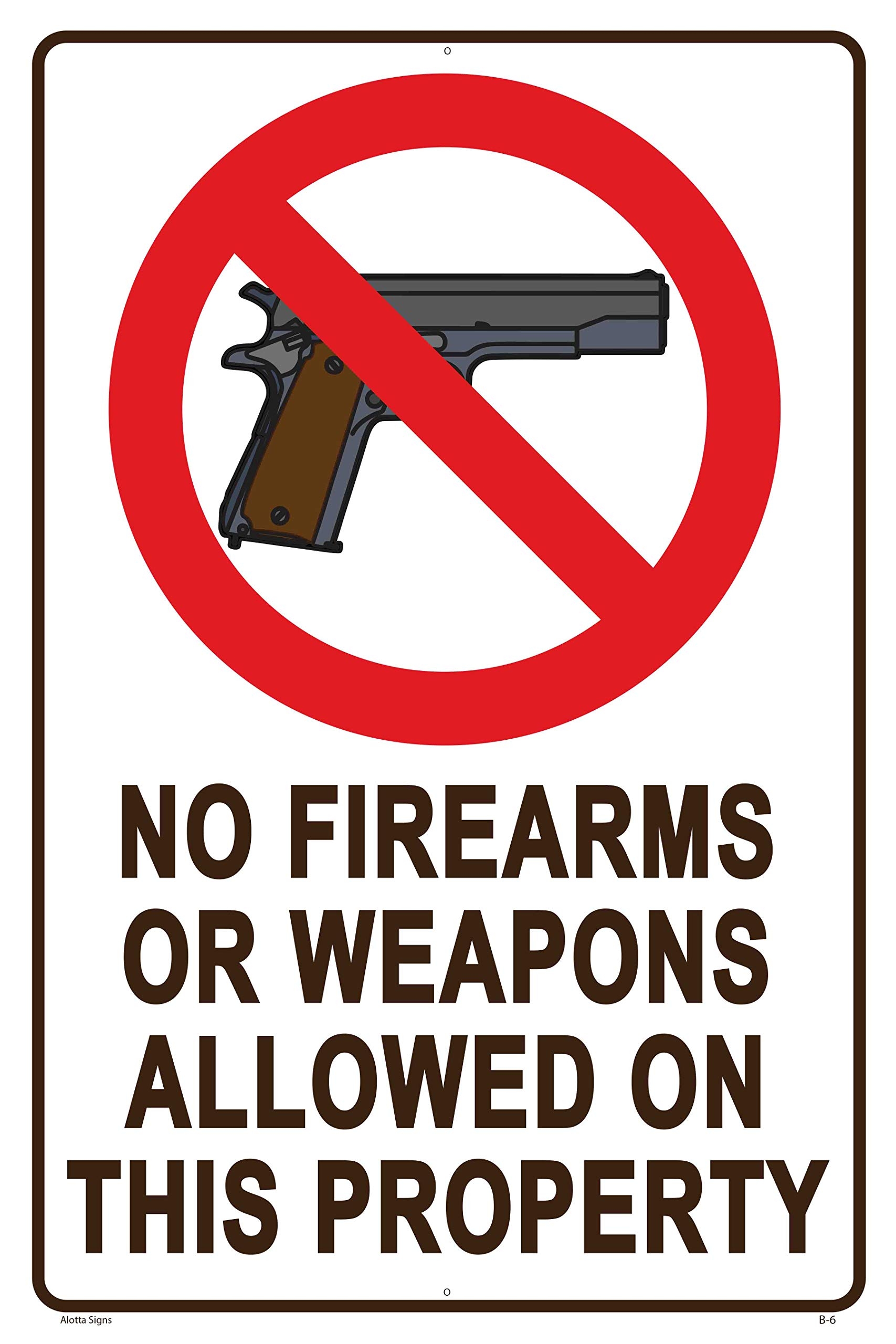Amazon NO Firearms OR Weapons Allowed ON This Property Sign 