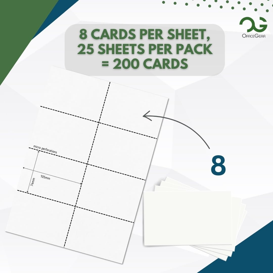 Amazon OfficeGear A7 Card 8 up 25 Sheets 200 Pack Perforated Printable Record Index Study Refill Cards 74x105mm 2 9x4 1inch On White A4 Sheets 150gsm Free Design Template Office Products Amazon OfficeGear A7 Card 8 up 25 Sheets 200 Pack Perforated Printable Record Index Study Refill Cards 74x105mm 2 9x4 1inch On White A4 Sheets 150gsm Free Design Template Office Products