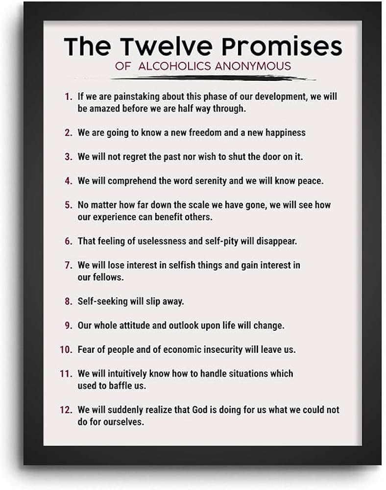 The 12 Step Promises List Printable