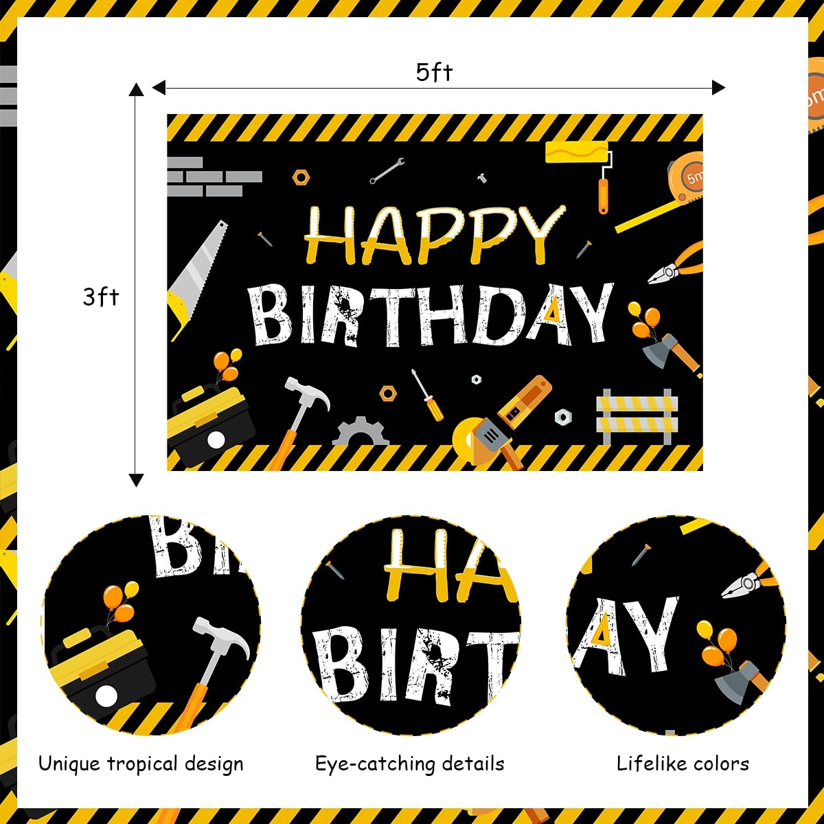 Birthday Decorations Printable Tools Sign