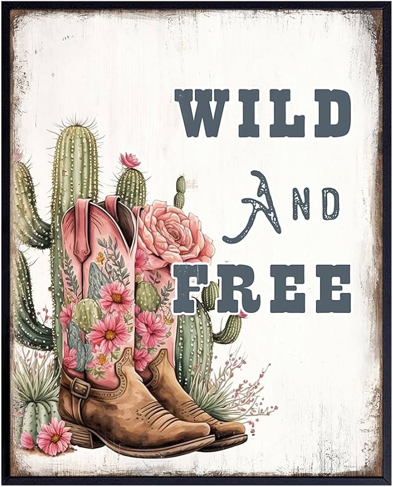 Amazon Western Wall Decor For Woman Rustic Wall Decor Country Home Decor Print For Girls Tween Girls Teen Room Decor Cactus Shabby Chic Wall Art Inspirational Farmhouse