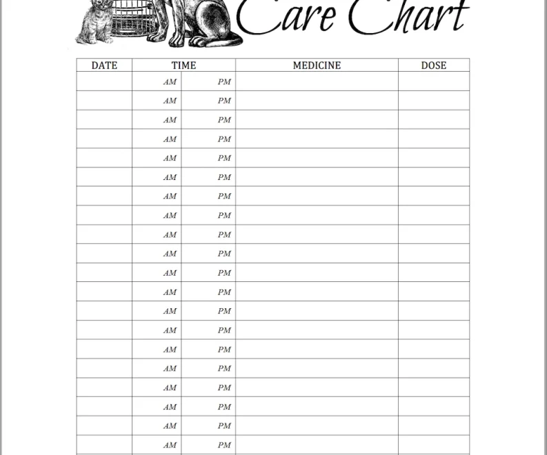 Animal Care Chart Free Printable Flanders Family Home Life
