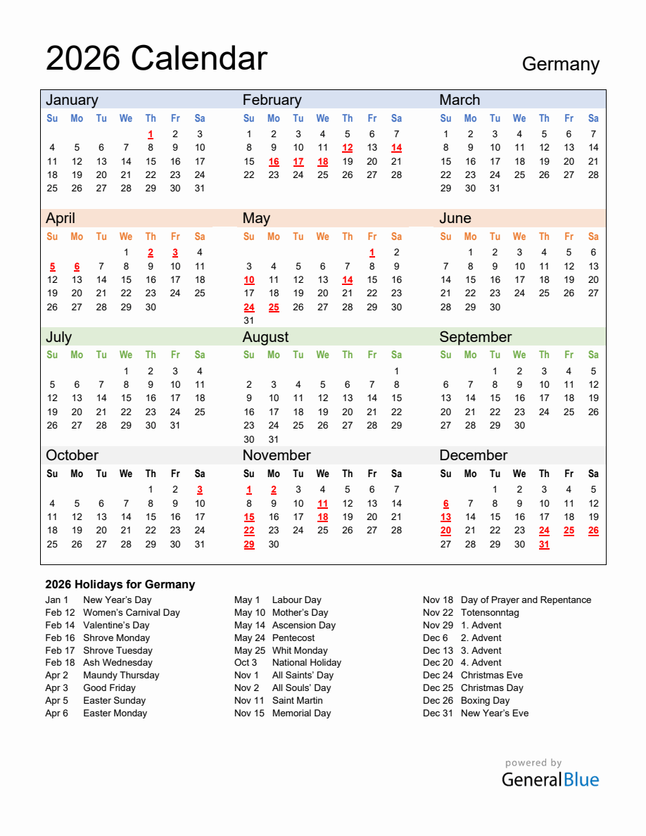 2026 Calendar With Holidays Printable List 2026 Calendar With Holidays Printable List