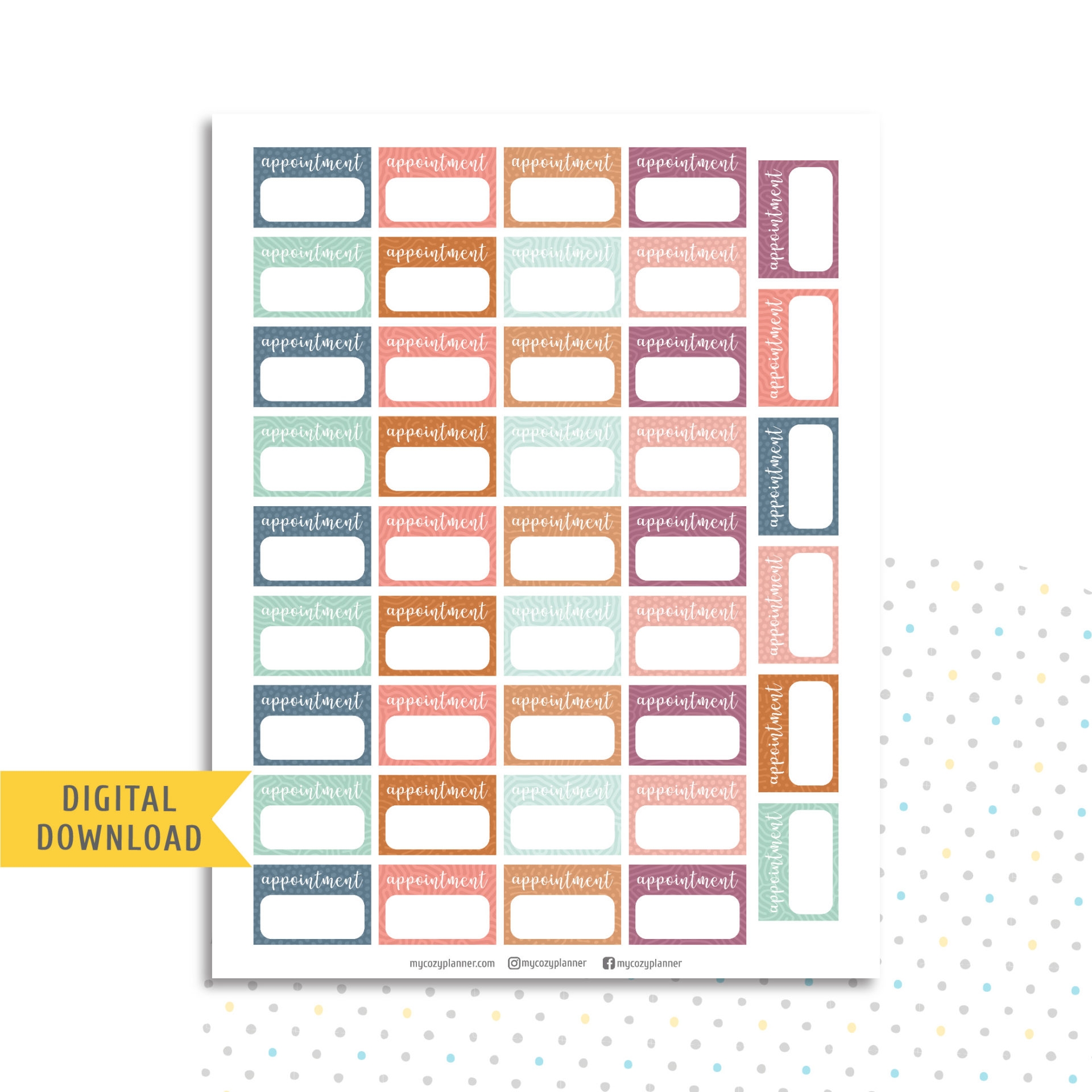 Appointment Reminder Stickers Printable Planner Stickers MY Appointment Reminder Stickers Printable Planner Stickers MY