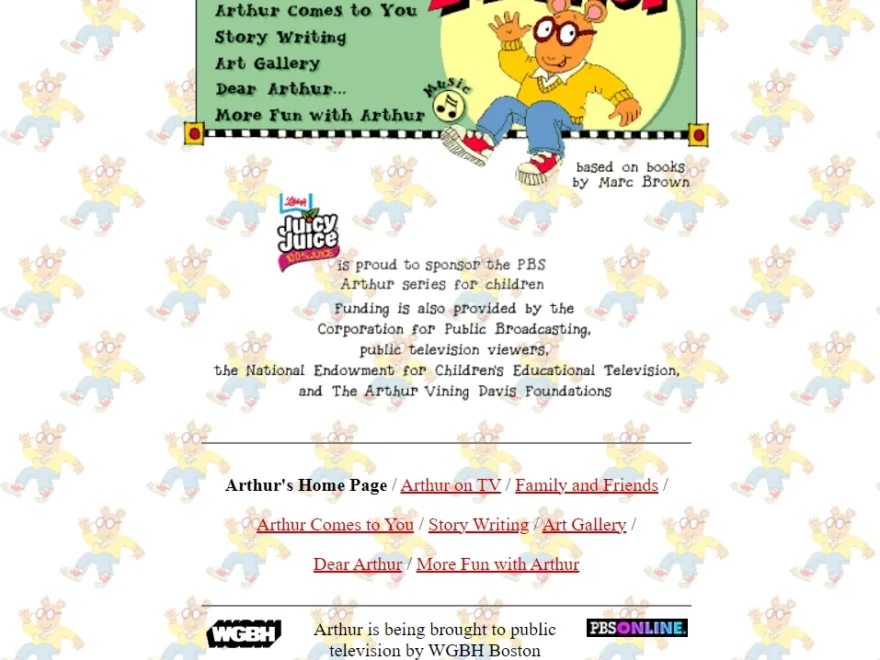 Arthur Website PBS Kids Arthur Wiki Fandom