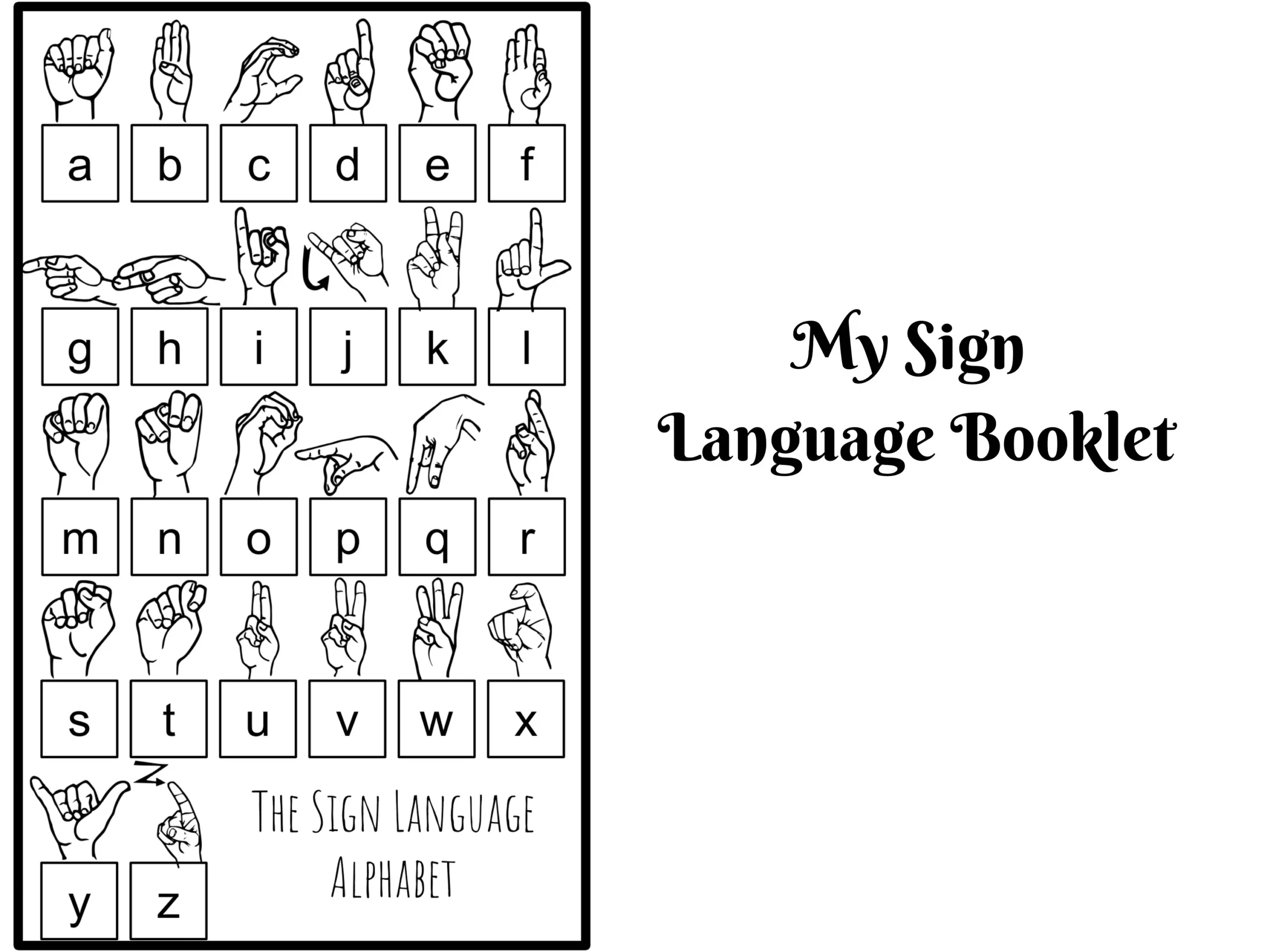 Printable Booklet Sign Language