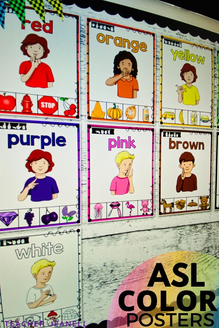 Free Sign Language Colors Printable Free Sign Language Colors Printable