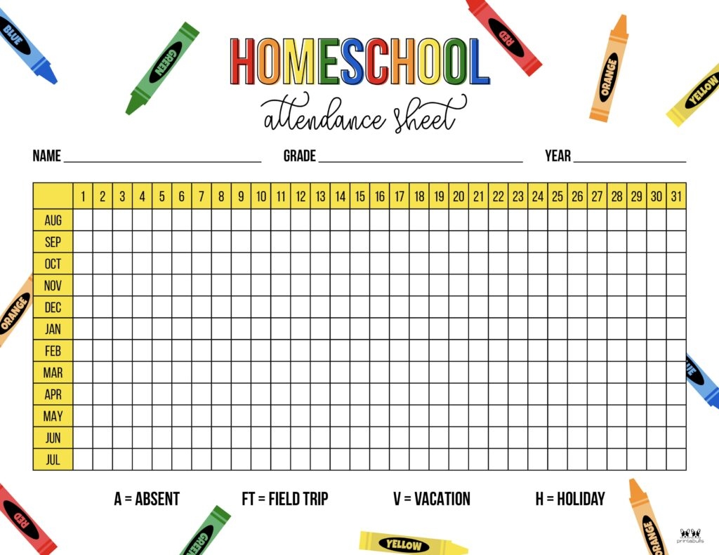 5 Day Attendence Charts Printables 5 Day Attendence Charts Printables