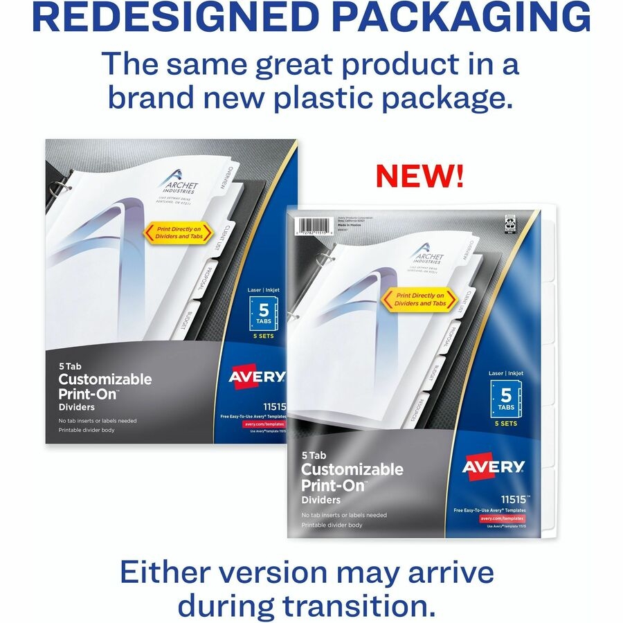 Avery Printable Sheets Tabs For Divi