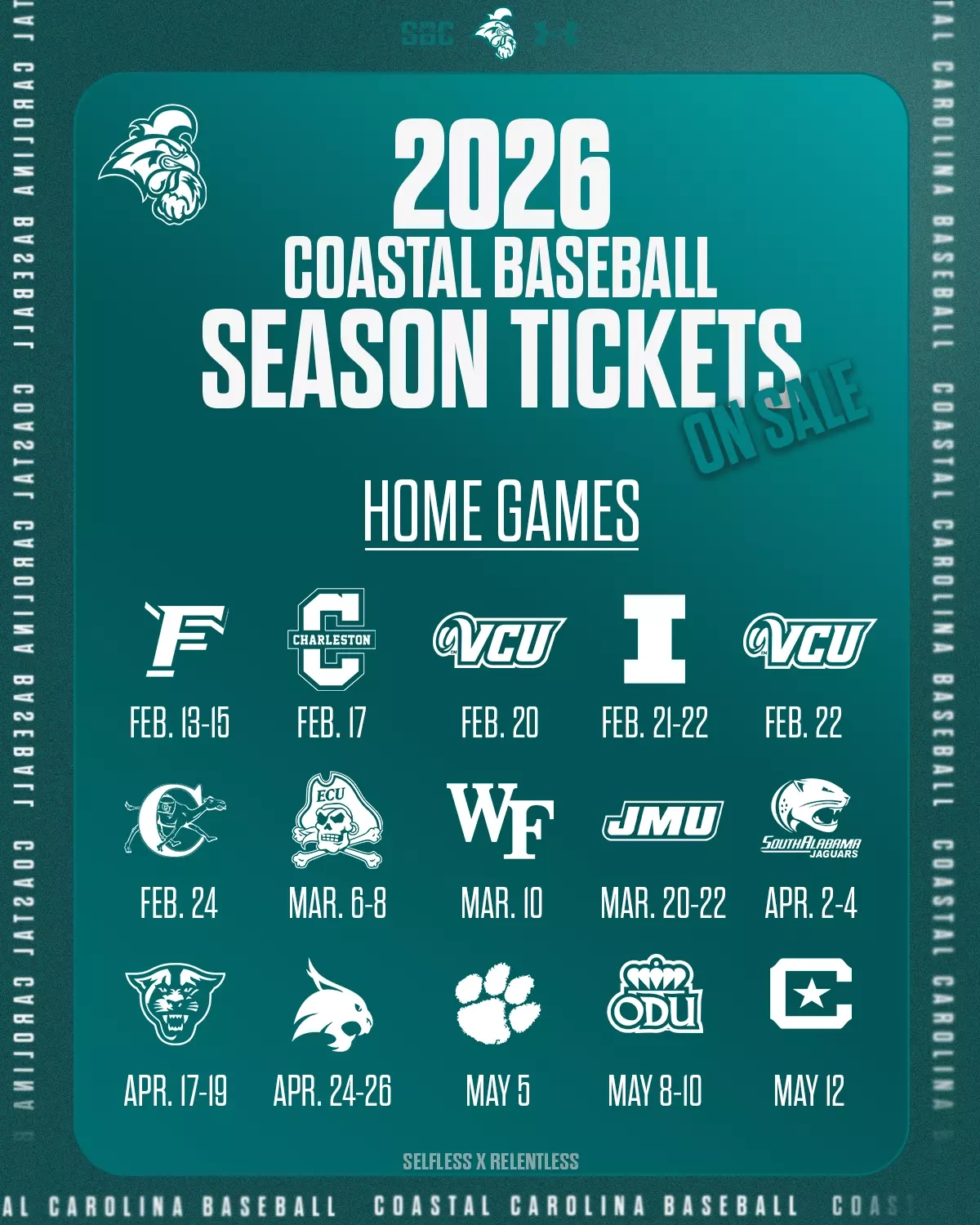 Baseball Unveils 2026 Schedule Season Tickets Available Now Coastal Carolina University Athletics Baseball Unveils 2026 Schedule Season Tickets Available Now Coastal Carolina University Athletics