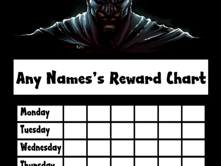 Batman Star Sticker Reward Chart The Card Zoo