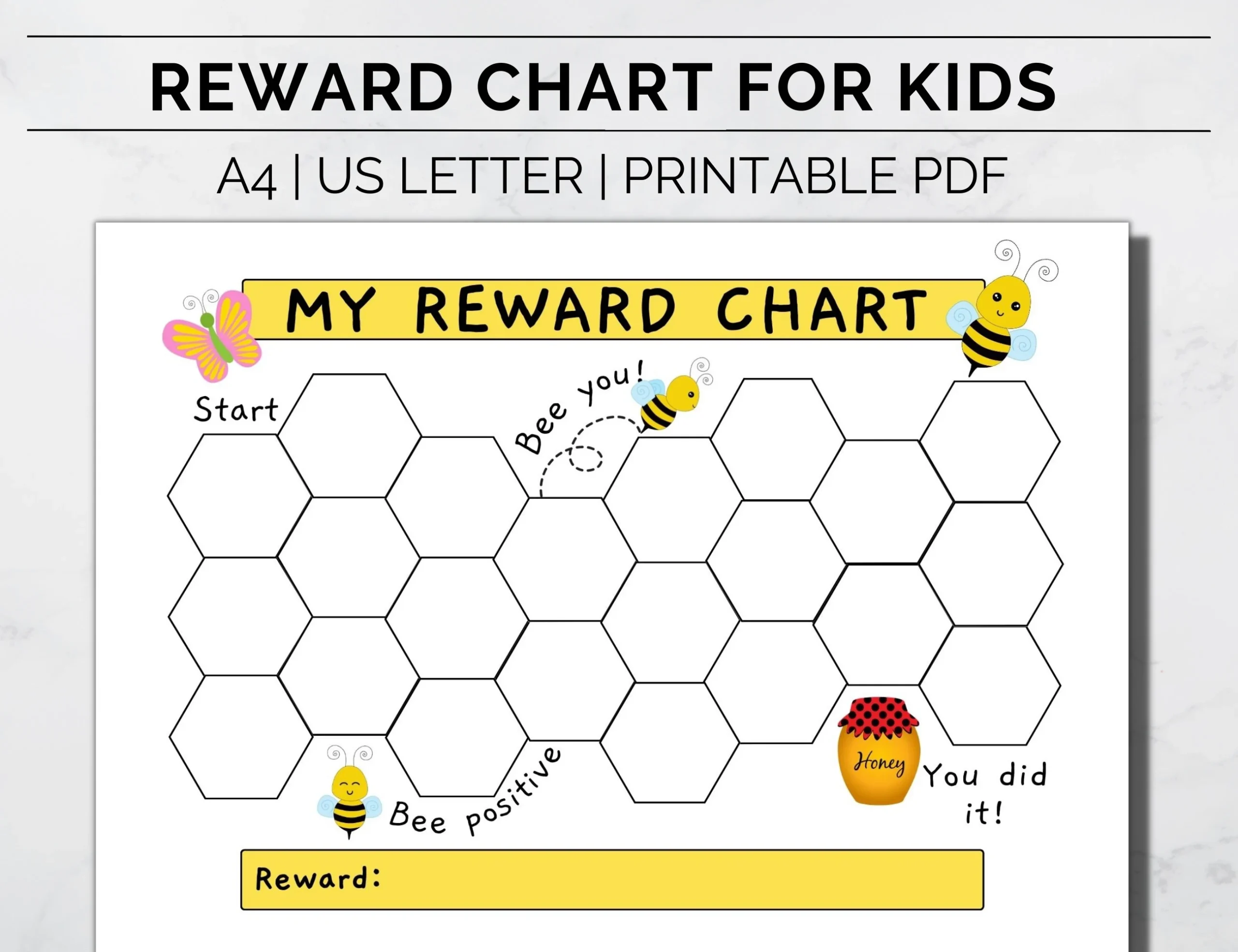 Bee Reward Chart Printable Bee Behavior Chart Kids Routine 
