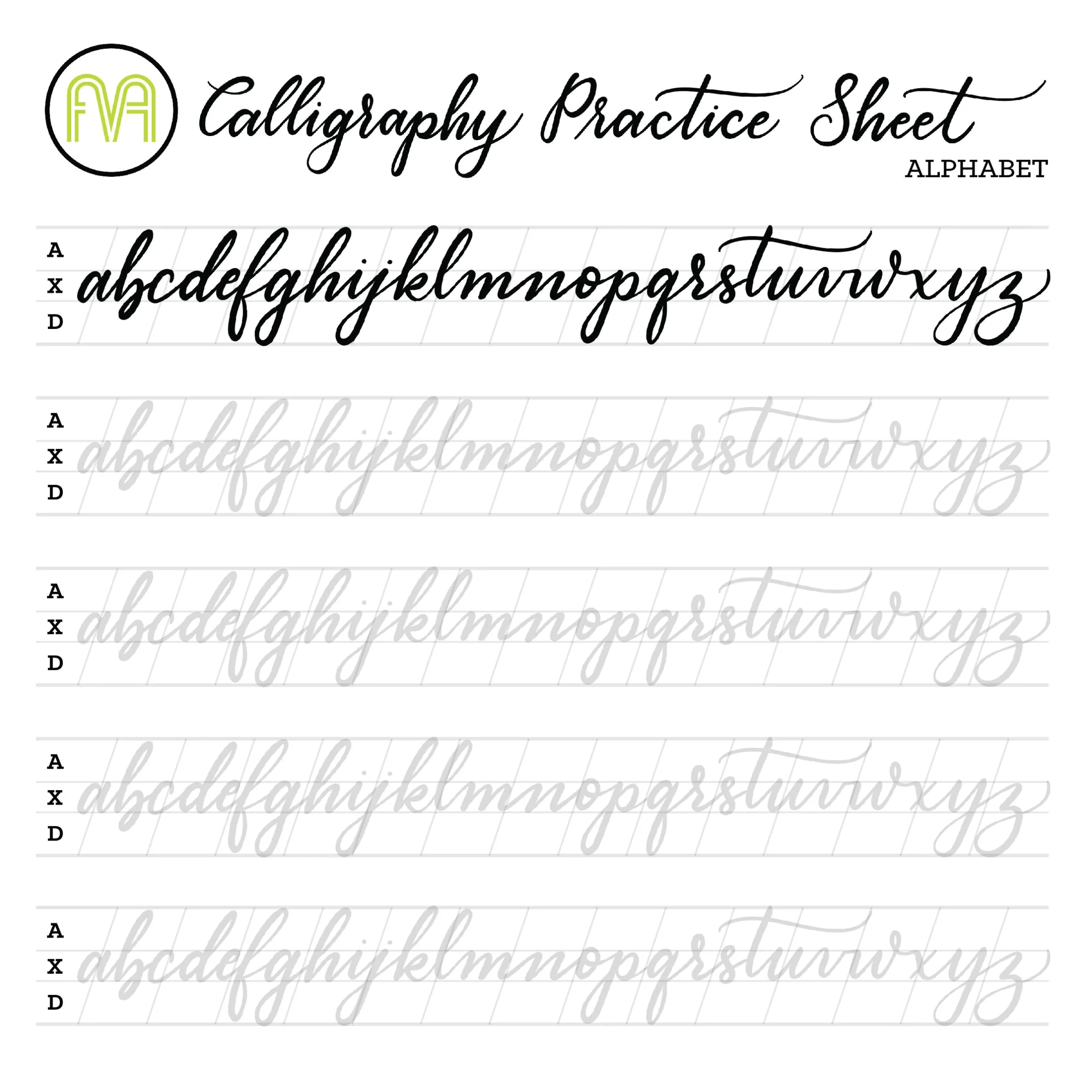Beginner Printable Calligraphy Practice Sheets Printable Party 
