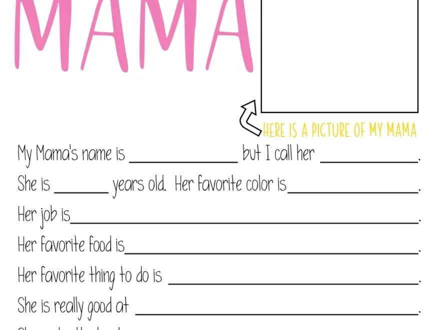 Best Free Printable Mother s Day Questionnaire For Kids All