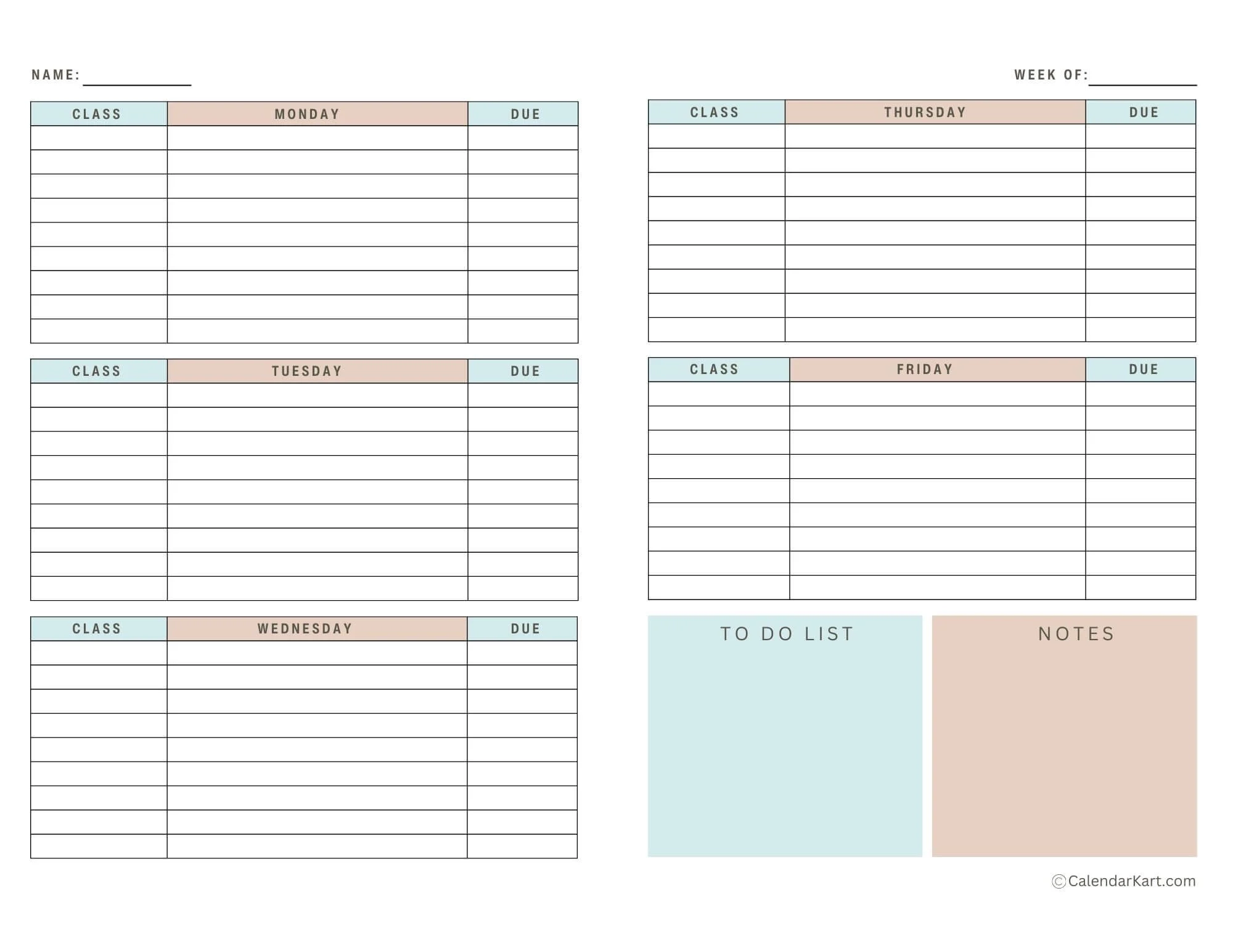 Printable Planners For College Students Printable Planners For College Students
