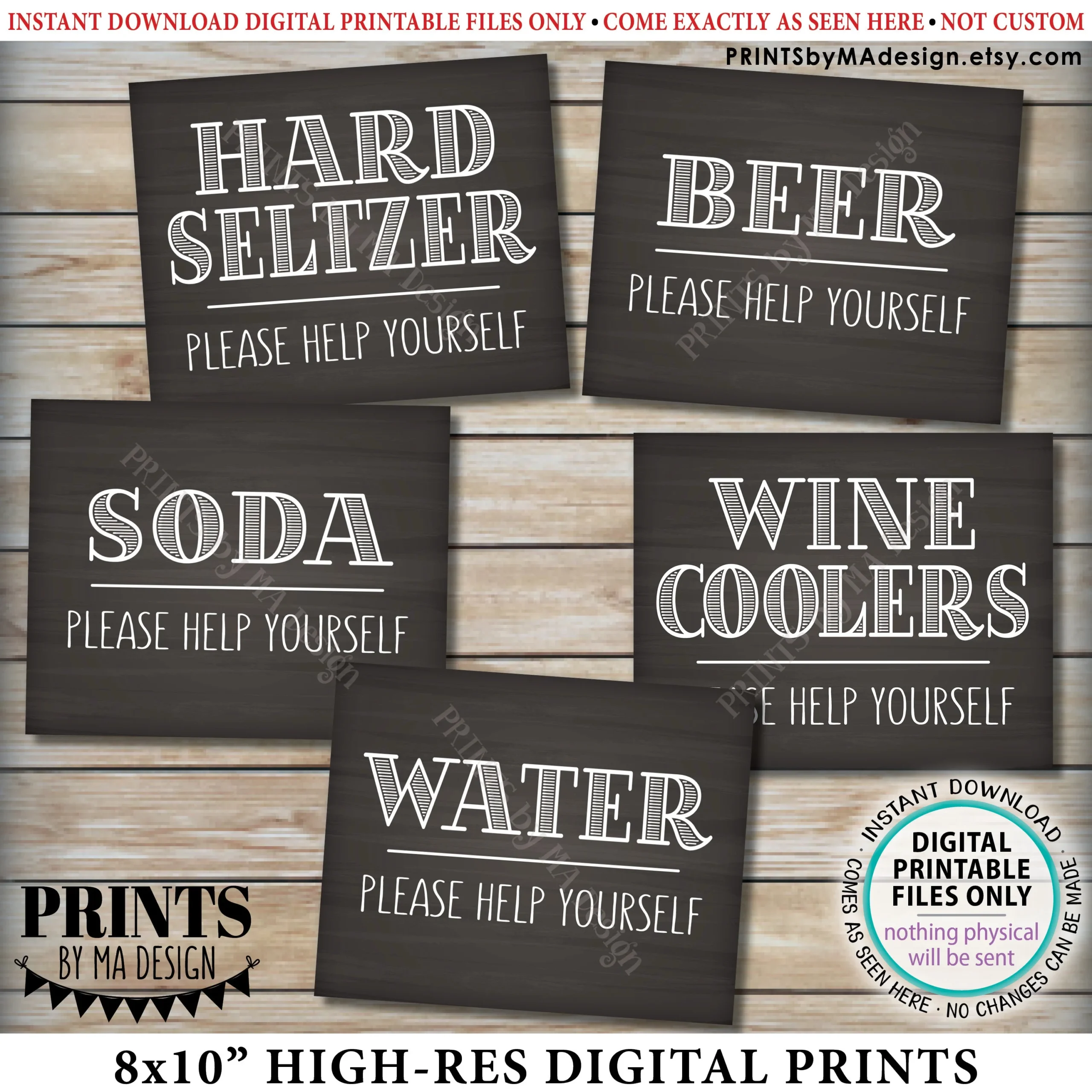 Beverage Signs Please Help Yourself To Water Soda Beer Wine Beverage Signs Please Help Yourself To Water Soda Beer Wine