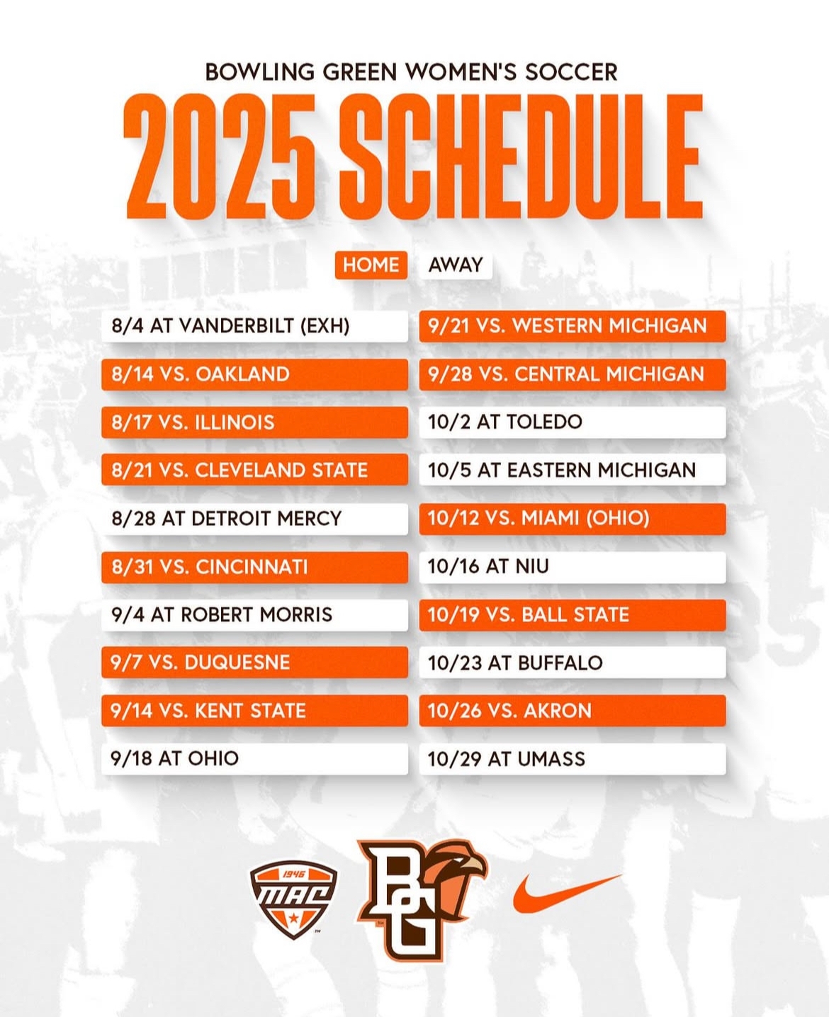 BGSU Women s Soccer Announces 2025 Schedule BG Falcon Media BGSU Women s Soccer Announces 2025 Schedule BG Falcon Media