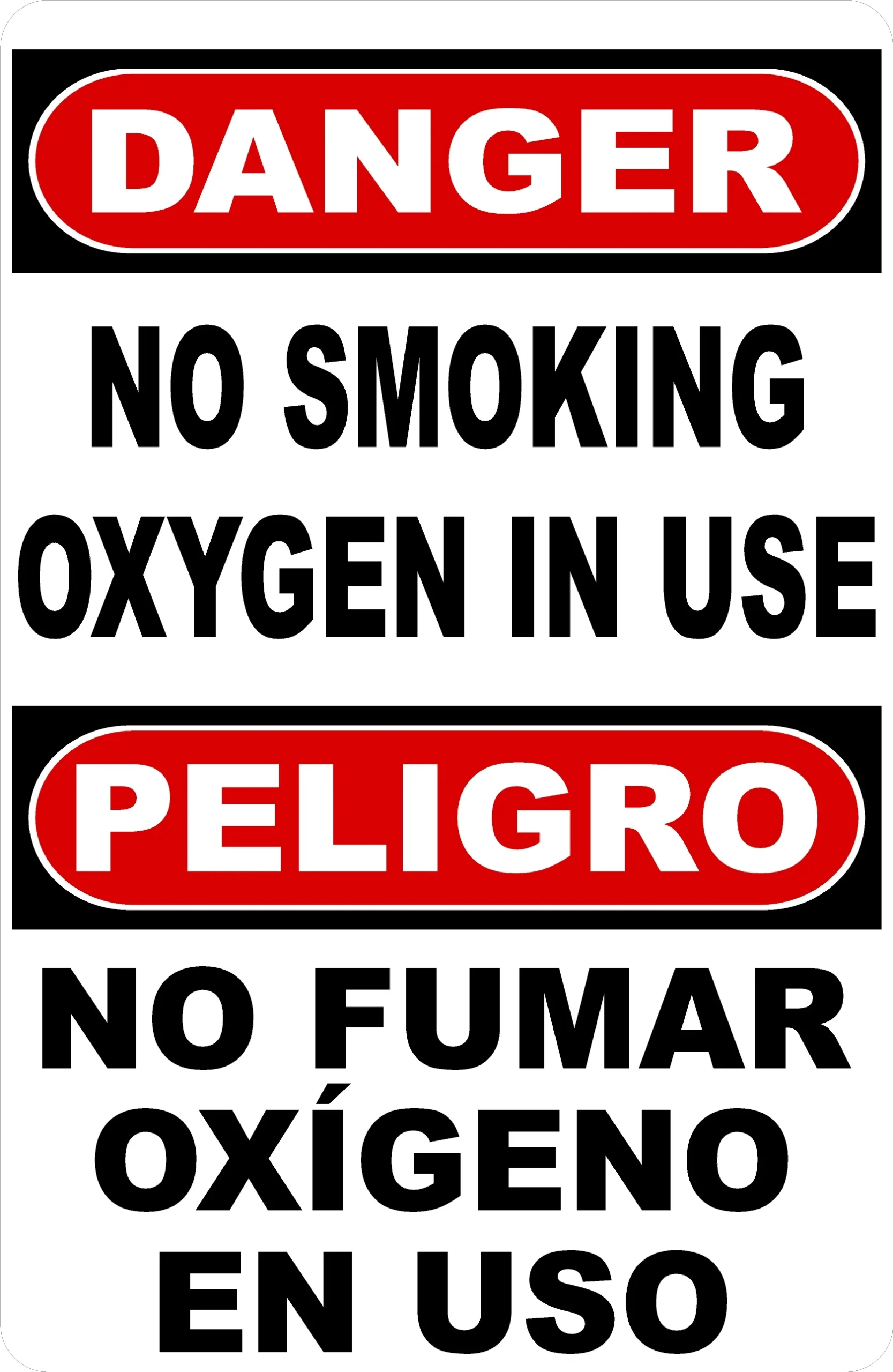 Bilingual Printable Oxygen Signs