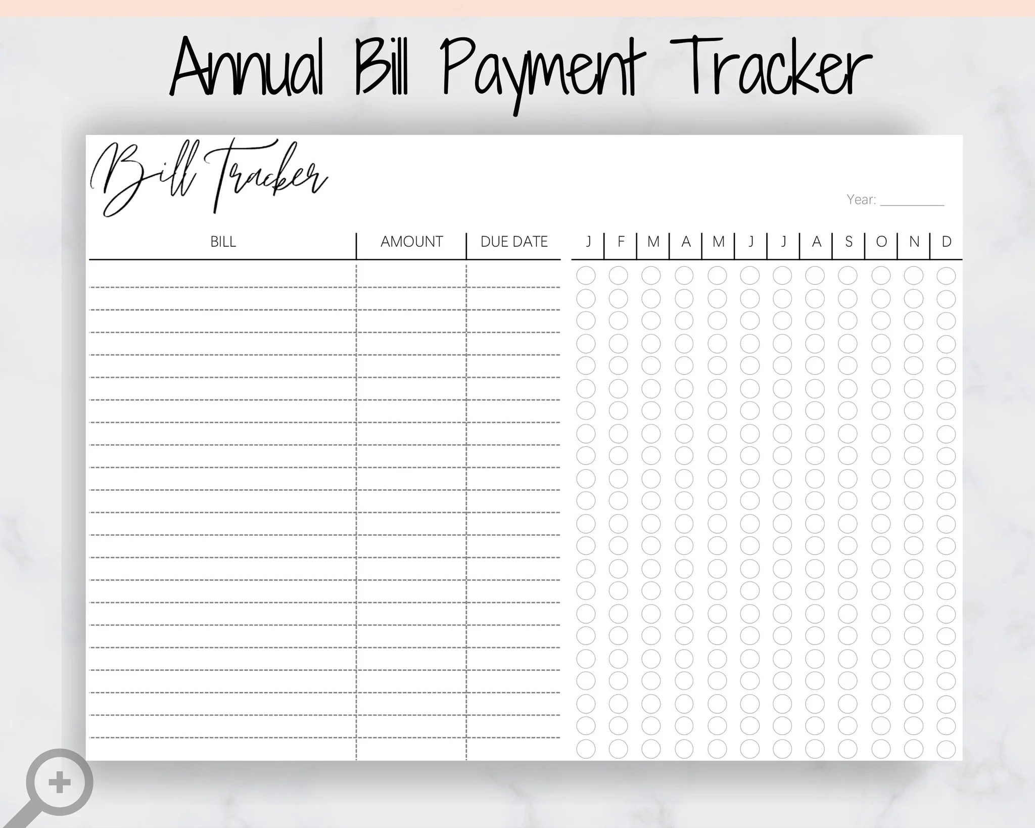 Bill Tracker Bill Payment Printables Budget Planner Templates