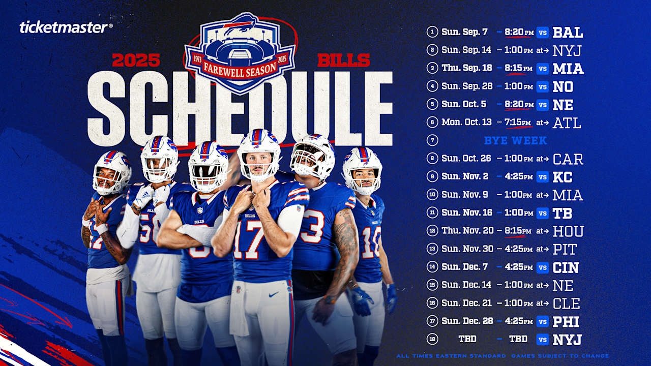 Bills 2025 Schedule Release All 17 Games Officially Announced Bills 2025 Schedule Release All 17 Games Officially Announced