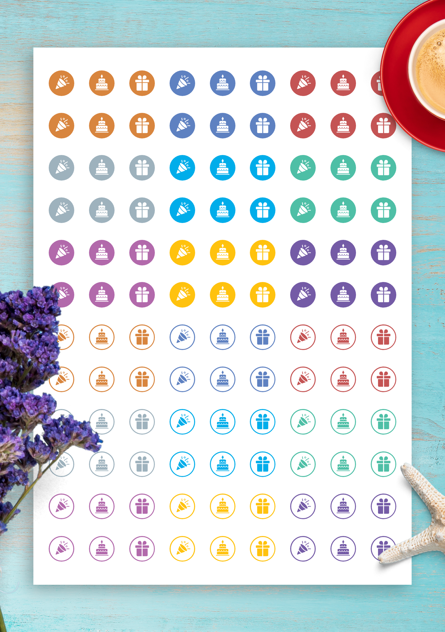 Birthday And Party Sticker Pack Download 55 PNG Printable And Birthday And Party Sticker Pack Download 55 PNG Printable And