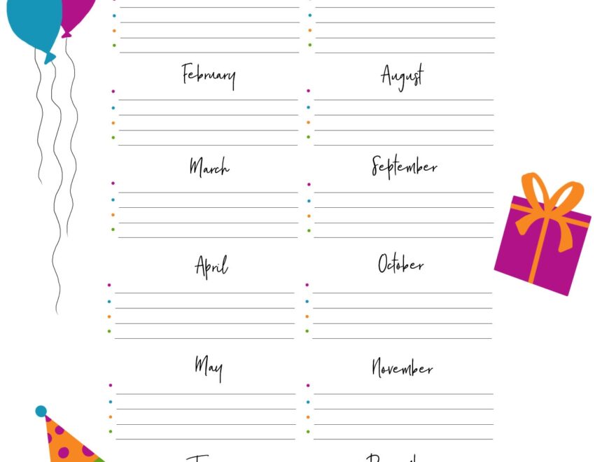 Birthday List Printable Keep Track Of Everyone s Special Day IMOM
