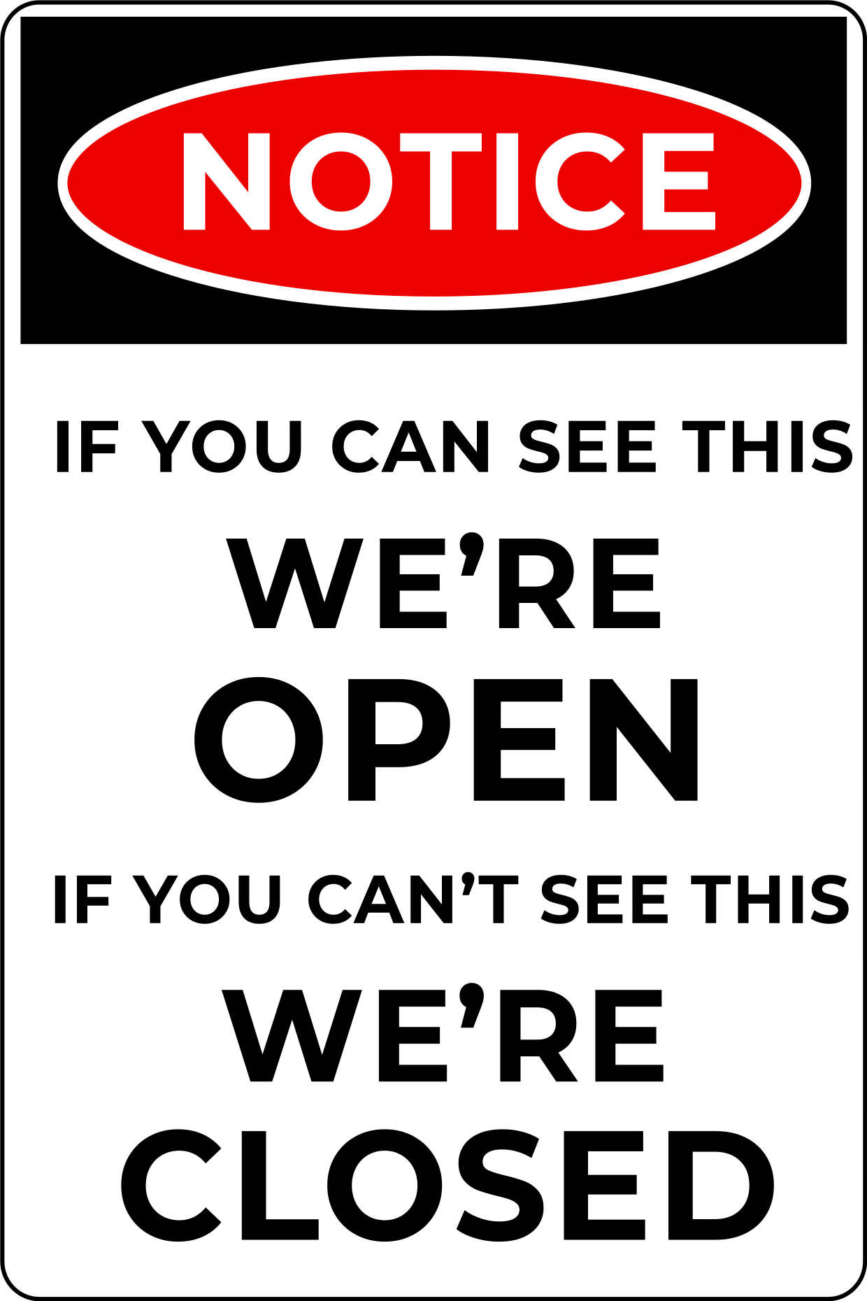 Black And White Open And Close Notice Sign Template Square Signs Black And White Open And Close Notice Sign Template Square Signs