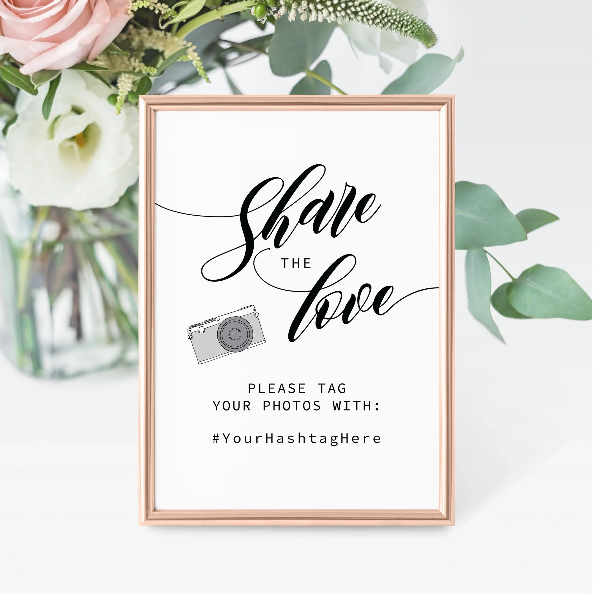 Black Script Share The Love Template Minimalist Wedding Hashtag Sign PlumPolkaDot Black Script Share The Love Template Minimalist Wedding Hashtag Sign PlumPolkaDot